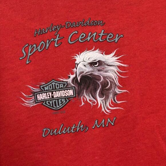 Harley-Davidson Y2K Red long sleeve bedazzled shirt XL Duluth Minnesota - Picture 3 of 4
